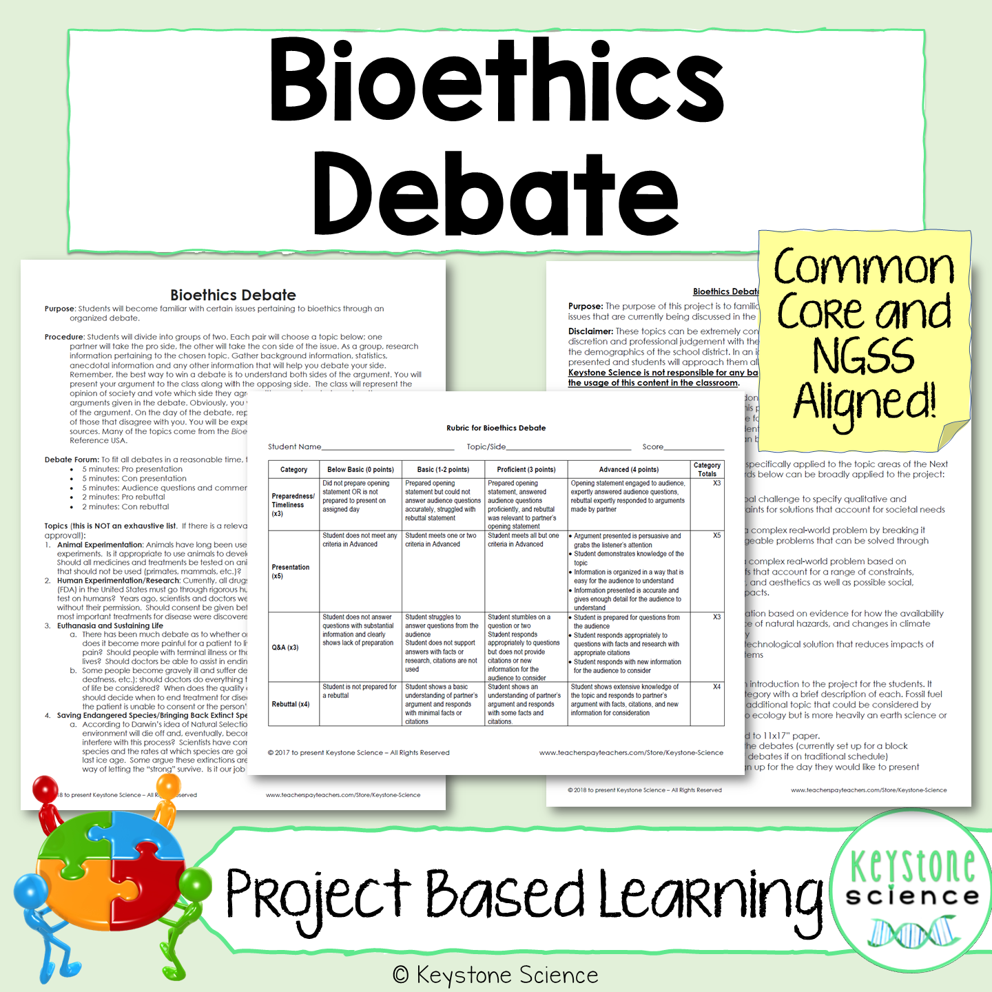 Ecology　PBL　Evolution　Science　Debate　Learning　Bioethics　Based　Project　Keystone　Genetics　–
