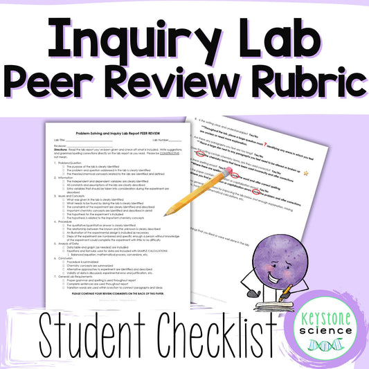 Science Inquiry Lab Report Peer Review Worksheet Checklist