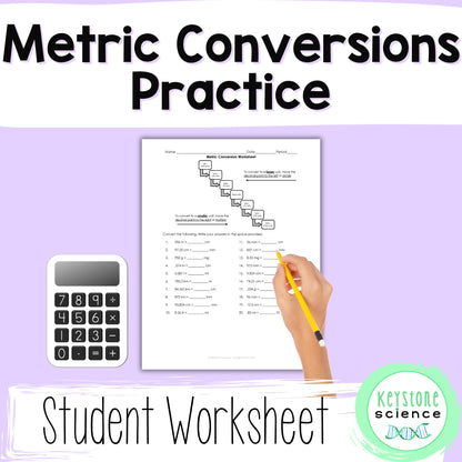 Basic Metric Conversion Practice Problems and Chart Worksheet with Answer Key