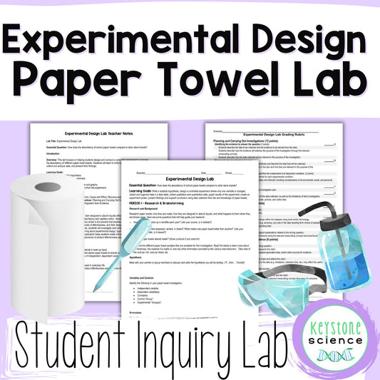 Paper Towel Experimental Design Inquiry Science Lab Scientific Method NGSS