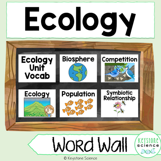 Ecology, Symbiotic Relationships Biology Word Wall and Vocabulary ELL, ESL