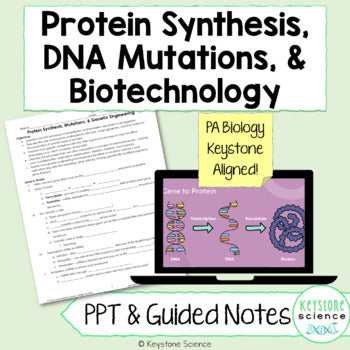 Protein Synthesis PowerPoint, Guided Notes with KEY
