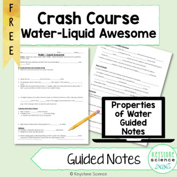 FREE Crash Course Biology Water Guided Student Note Sheet Digital Learning