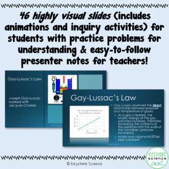 Properties of Gases and Gas Laws PowerPoint with Guided Notes NGSS Aligned